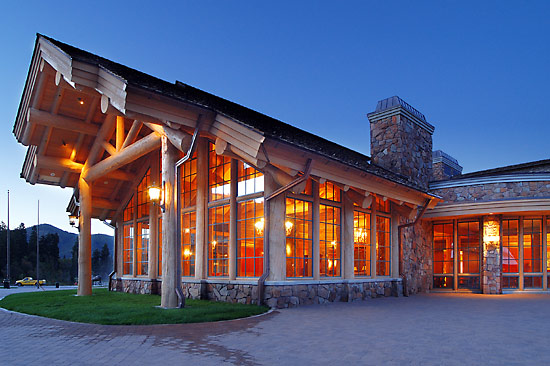 Earls Lodge at Snowbasin Resort in Utah is a hybrid log lodge