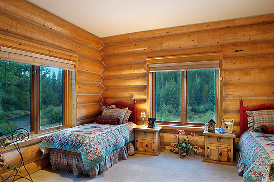 Handcrafted log home with chinking